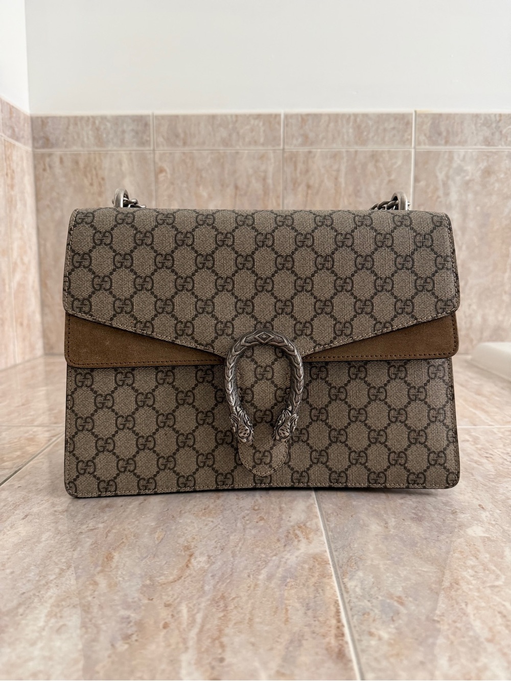 Gucci GG Supreme Beige/Brown Dionysus Crossbody Bag